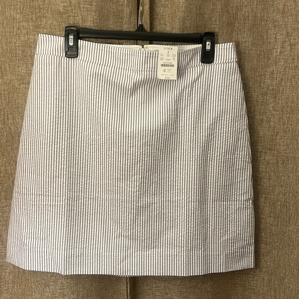 J. Crew Blue and White Mini Skirt